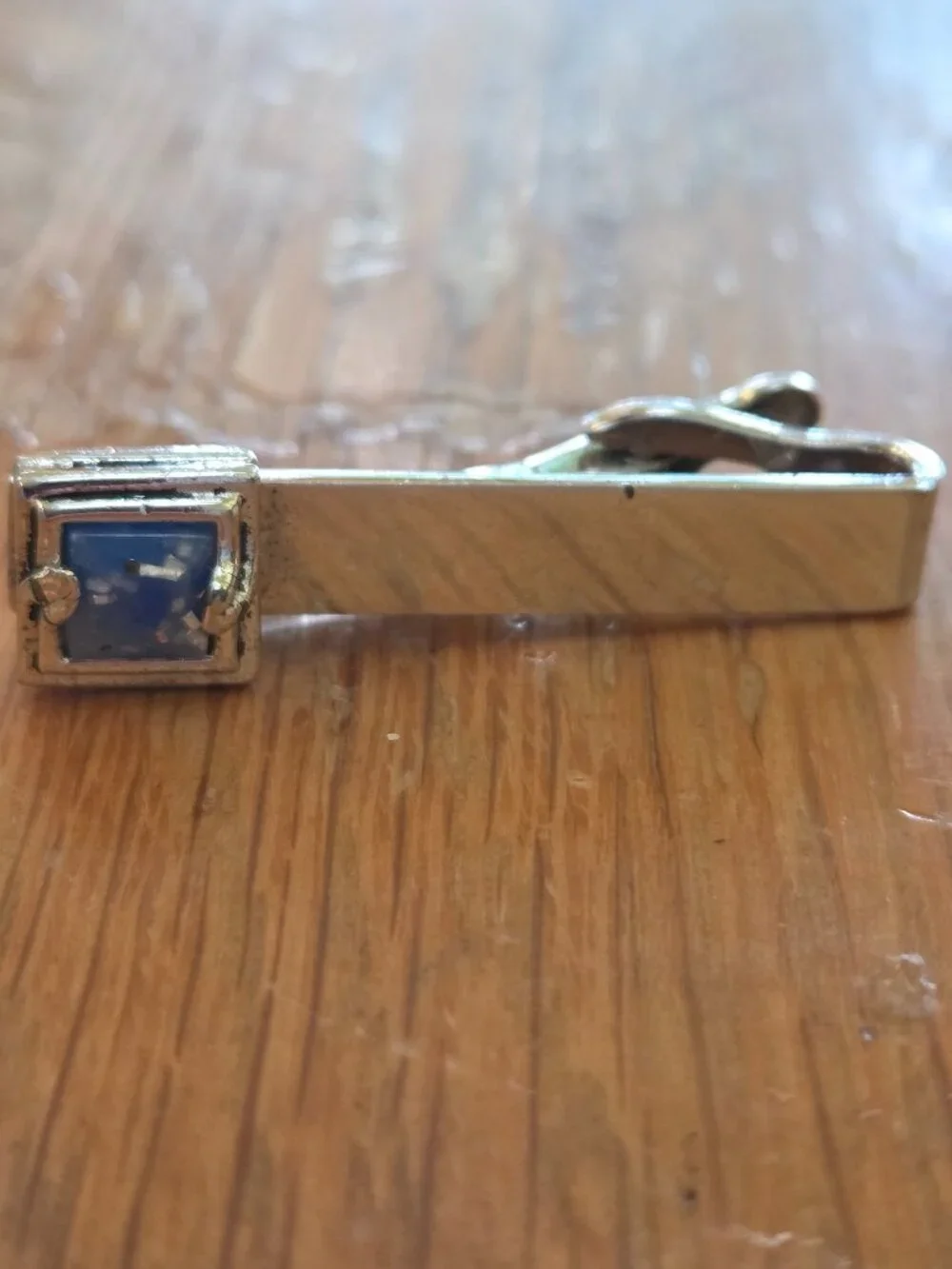 Swank Men's Vintage Tie Clip with Blue Stone